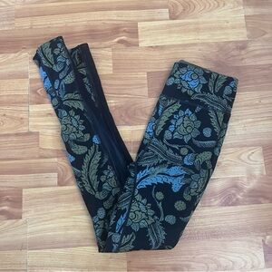 Free People Black and Blue Paisley Patterned Leggings